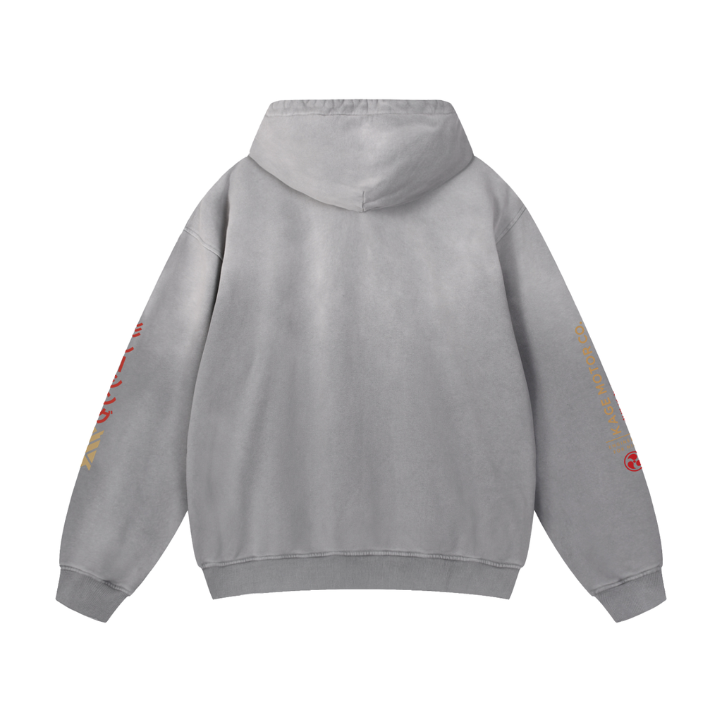 Kage Motor Co. - Heavyweight Sun Fade Oversized Hoodie