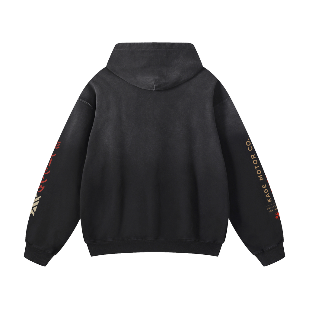 Kage Motor Co. - Heavyweight Sunfade Oversized Hoodie